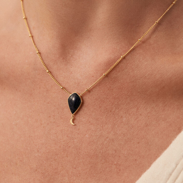 Collar corto CREPUSCULE - Azul / Oro - Collares  | Agatha