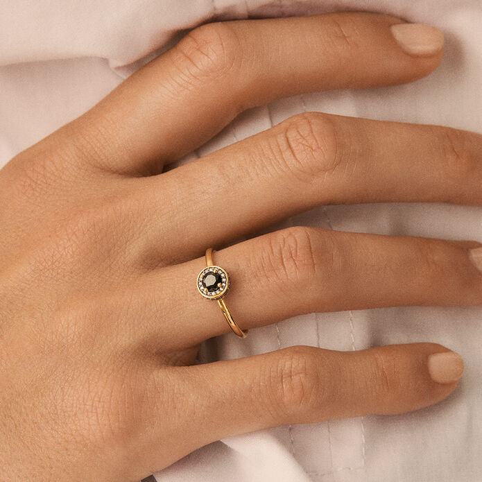 Anillo fino IMPERIAL - Negro / Oro - Anillos  | Agatha