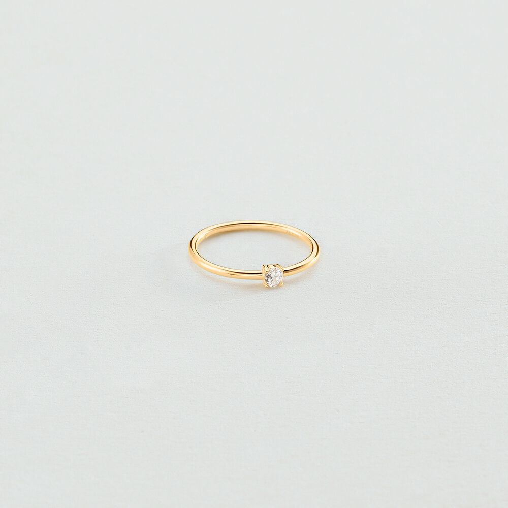 Anillo fino SOL - Cristal / Dorado - Anillos de fantasía  | Agatha