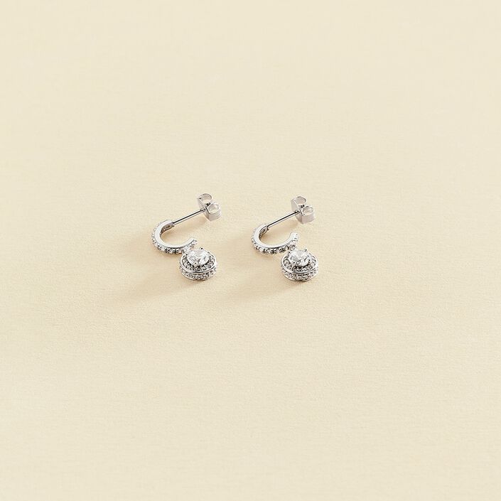 Criollas IMPERIAL - Cristal / Plateado - Pendientes  | Agatha