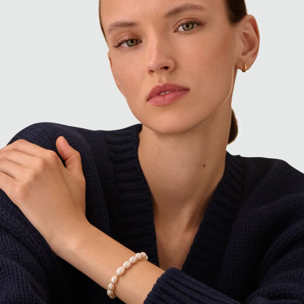 Pulsera de cadena MARGAUX - Perla / Oro - Pulsera de cadena  | Agatha