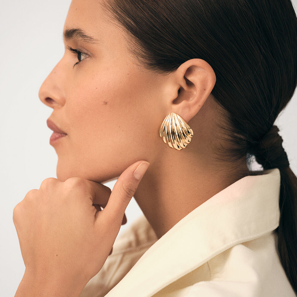 Pendientes largos N-13 - Dorado - Pendientes de fantas&iacute;a  | Agatha