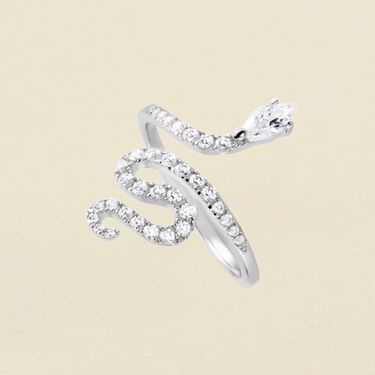 Anillo ancho SNAKY - Cristal / Plateado - Anillos  | Agatha