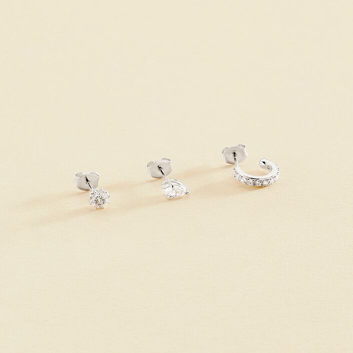 Piercing mini MIX & MATCH - Cristal / Plateado - Piercings  | Agatha