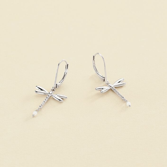 Pendientes largos DRAGONFLY - Plateado - Pendientes  | Agatha