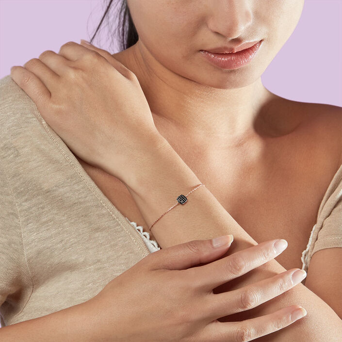 Pulsera de cadena GLORIA - Negro / Rosa - Pulseras  | Agatha