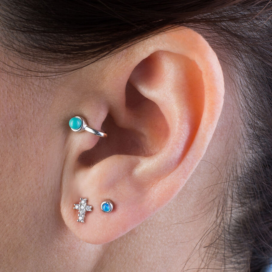 Piercing mini OPALO - Azul / Plata - Piercings  | Agatha