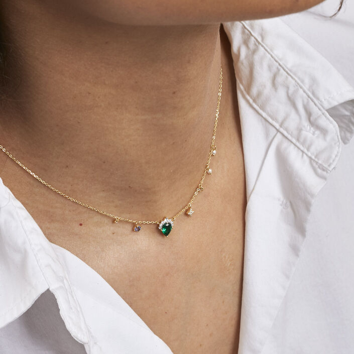Collar corto ASTRE - Verde / Dorado - Collares  | Agatha