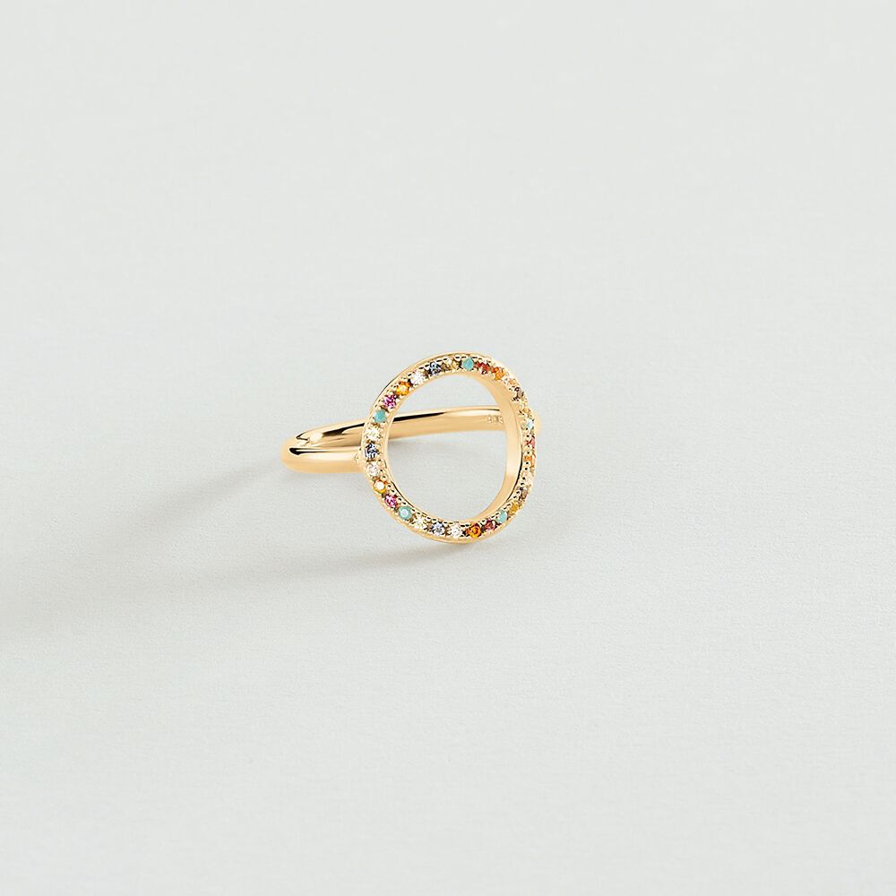 Anillo fino RAINBOW - Multicolor / Oro - Anillos de fantas&iacute;a  | Agatha