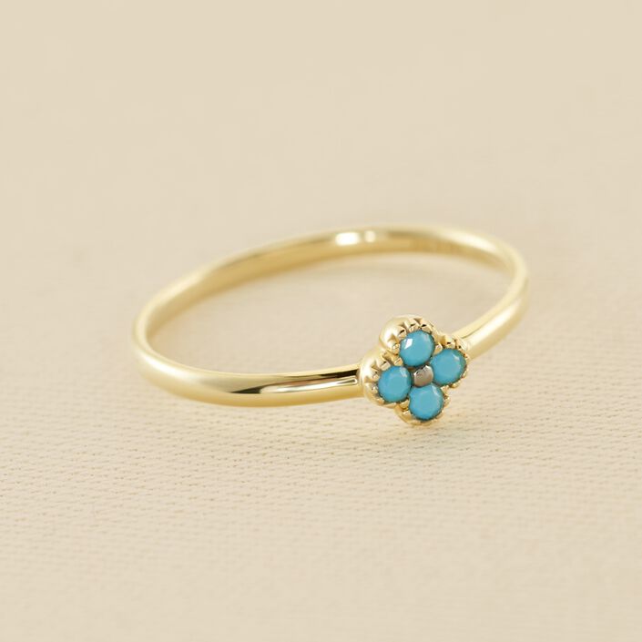 Anillo fino BELOVED - Turquesa / Oro - Anillos  | Agatha