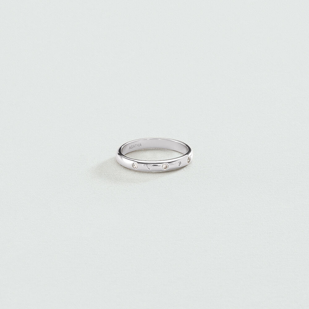 Anillo fino ALIANZA - Cristal / Plateado - Anillos de fantasía  | Agatha