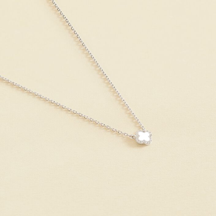 Collar corto FLORINE - Perla / Plata - Collares  | Agatha