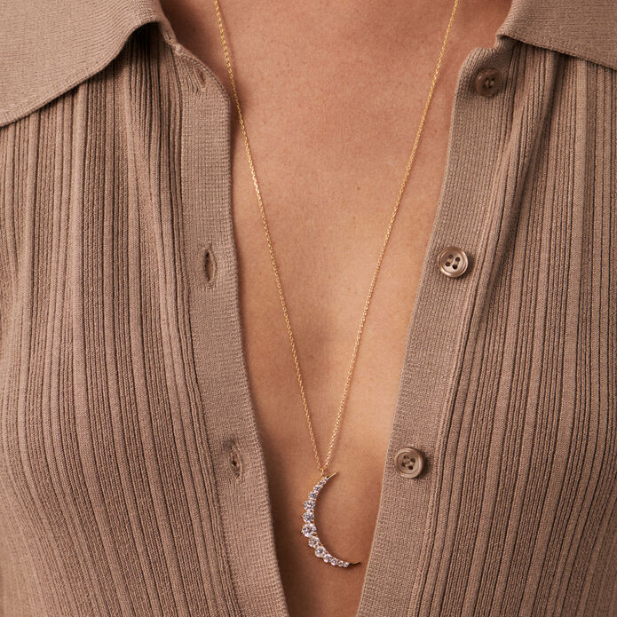 Collar largo CREPUSCULE - Cristal / Dorado - Collares  | Agatha