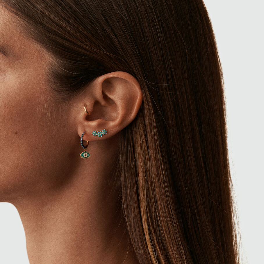 Piercing mini TRIOFLOR - Turquesa / Oro - Piercings  | Agatha