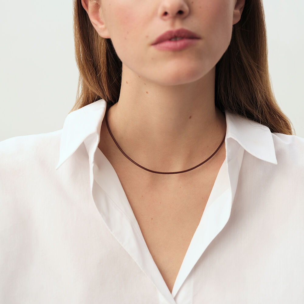 Collar corto CUERO - Marrón / Dorado - Collar corto  | Agatha