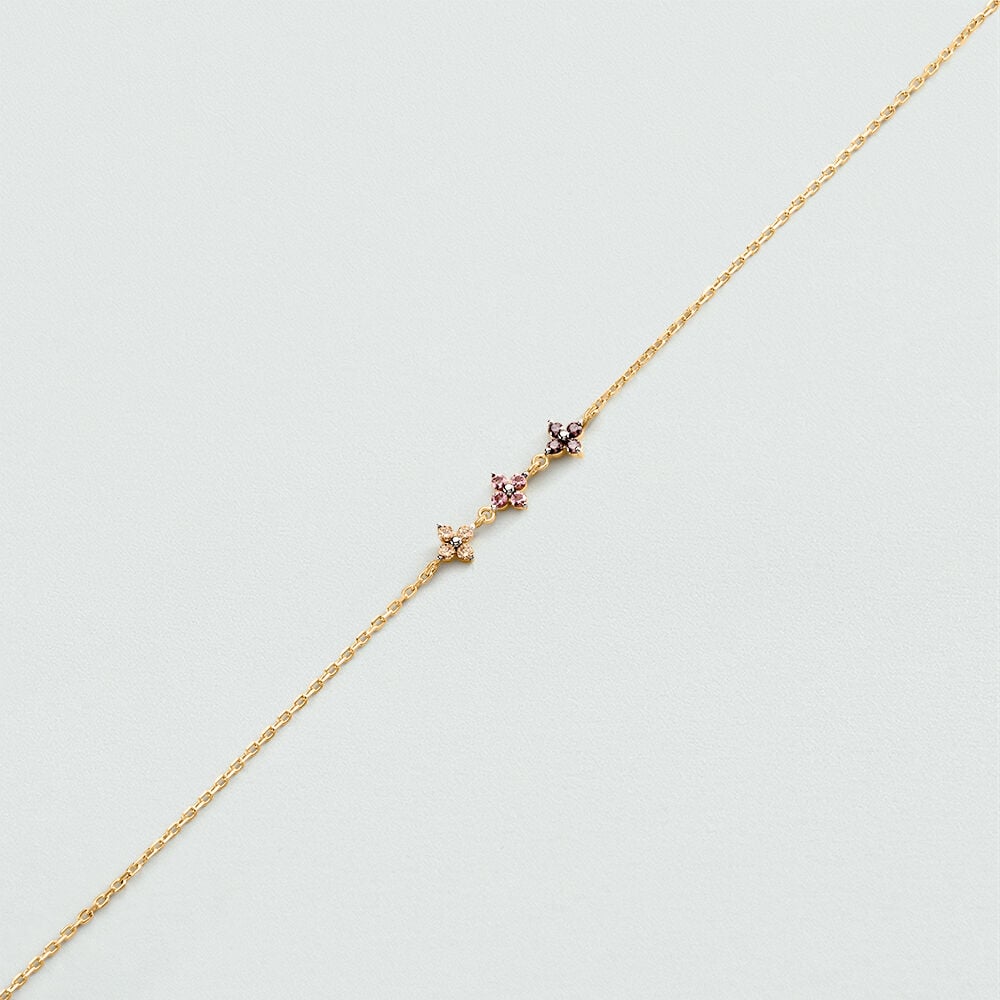 Pulsera de cadena BELOVED - Rosa / Oro - Pulsera de cadena  | Agatha