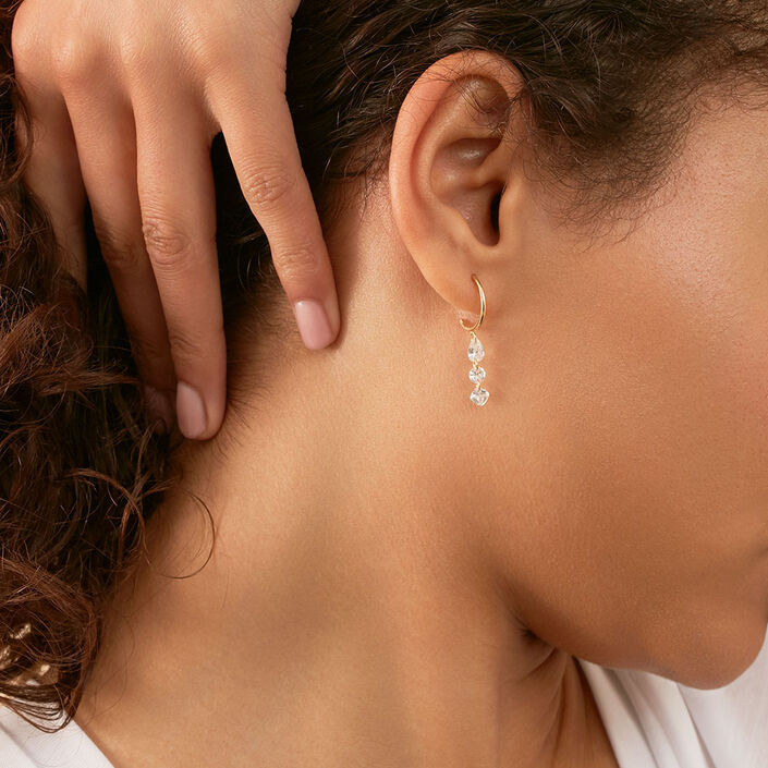 Criollas PETILLE - Cristal / Dorado - Pendientes  | Agatha