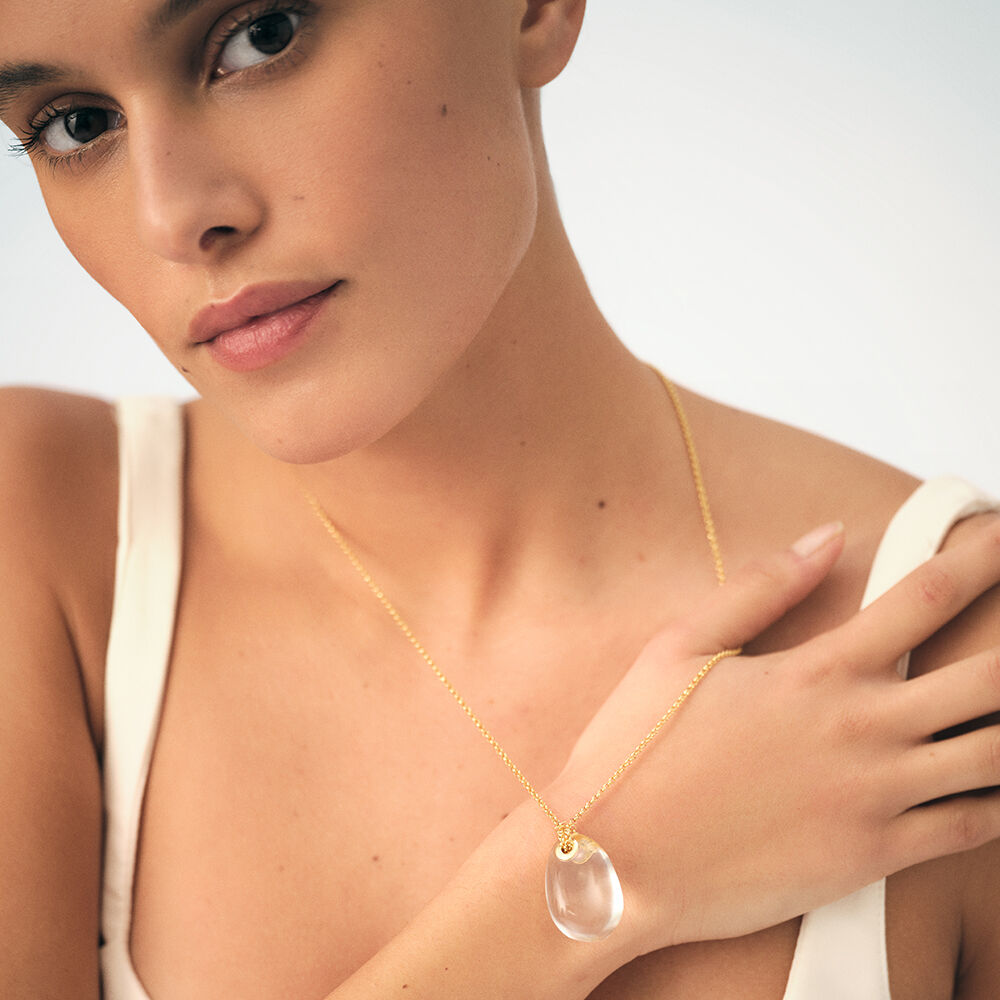 Collar largo ODYSSEE - Transparente / dorado  - Collar largo  | Agatha