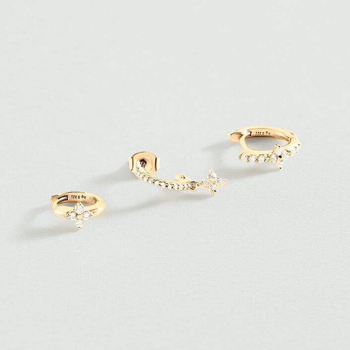 Piercing criolla MIX& MATCH - Cristal / Oro - Pendientes  | Agatha