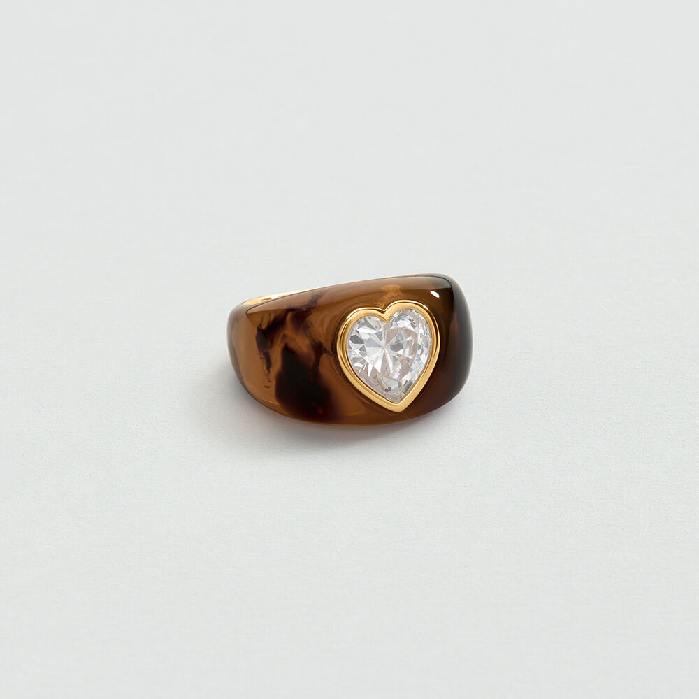 Anillo ancho VICTOIRE - Concha / Dorado - Anillo ancho  | Agatha