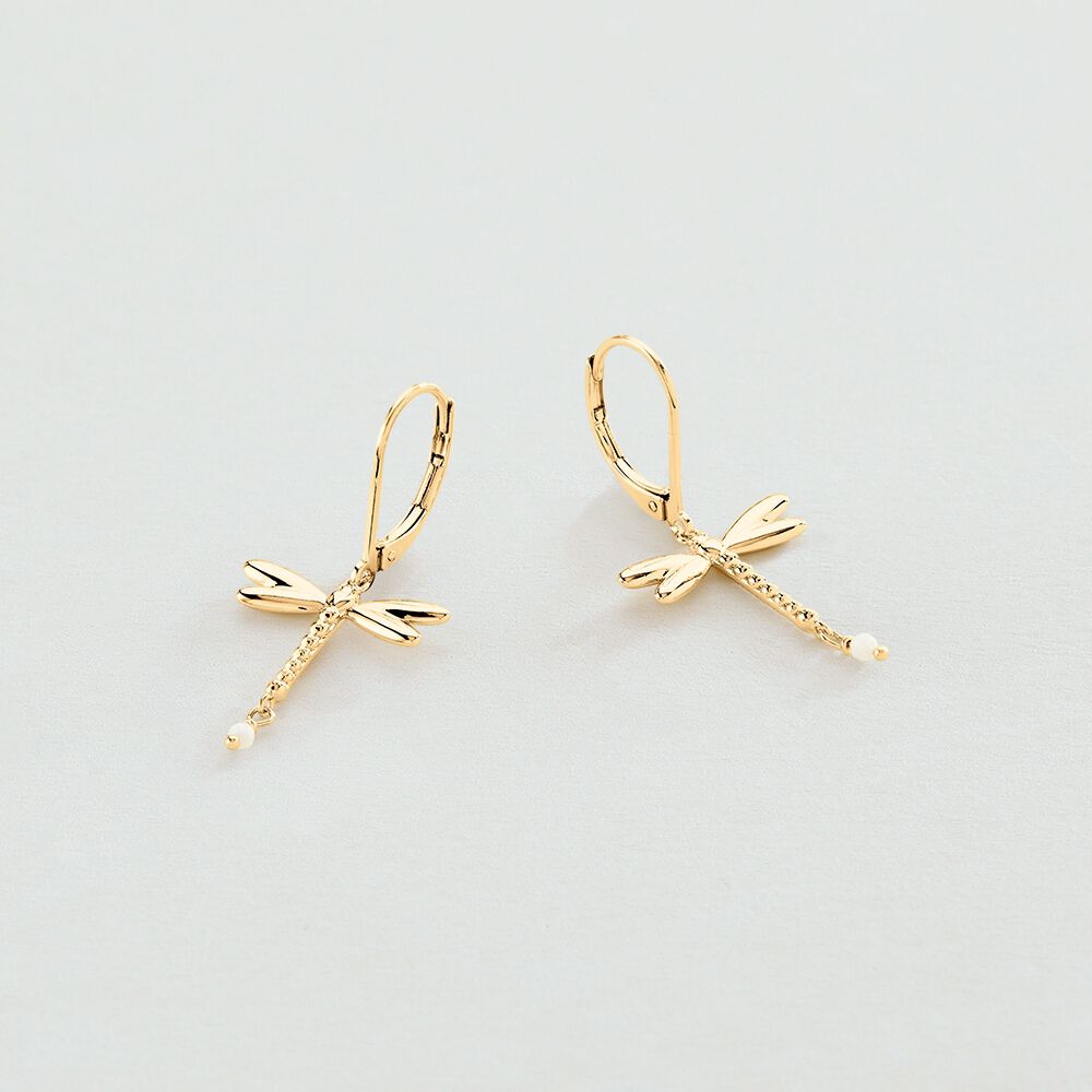 Pendientes largos DRAGONFLY - Dorado - Pendientes de fantasía  | Agatha