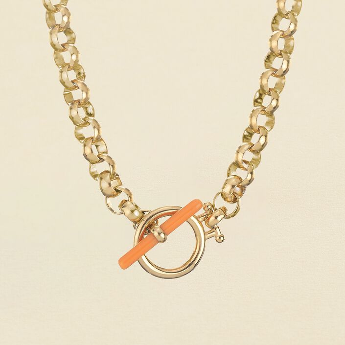 Collar corto LENNON - Naranja / Oro - Collares  | Agatha