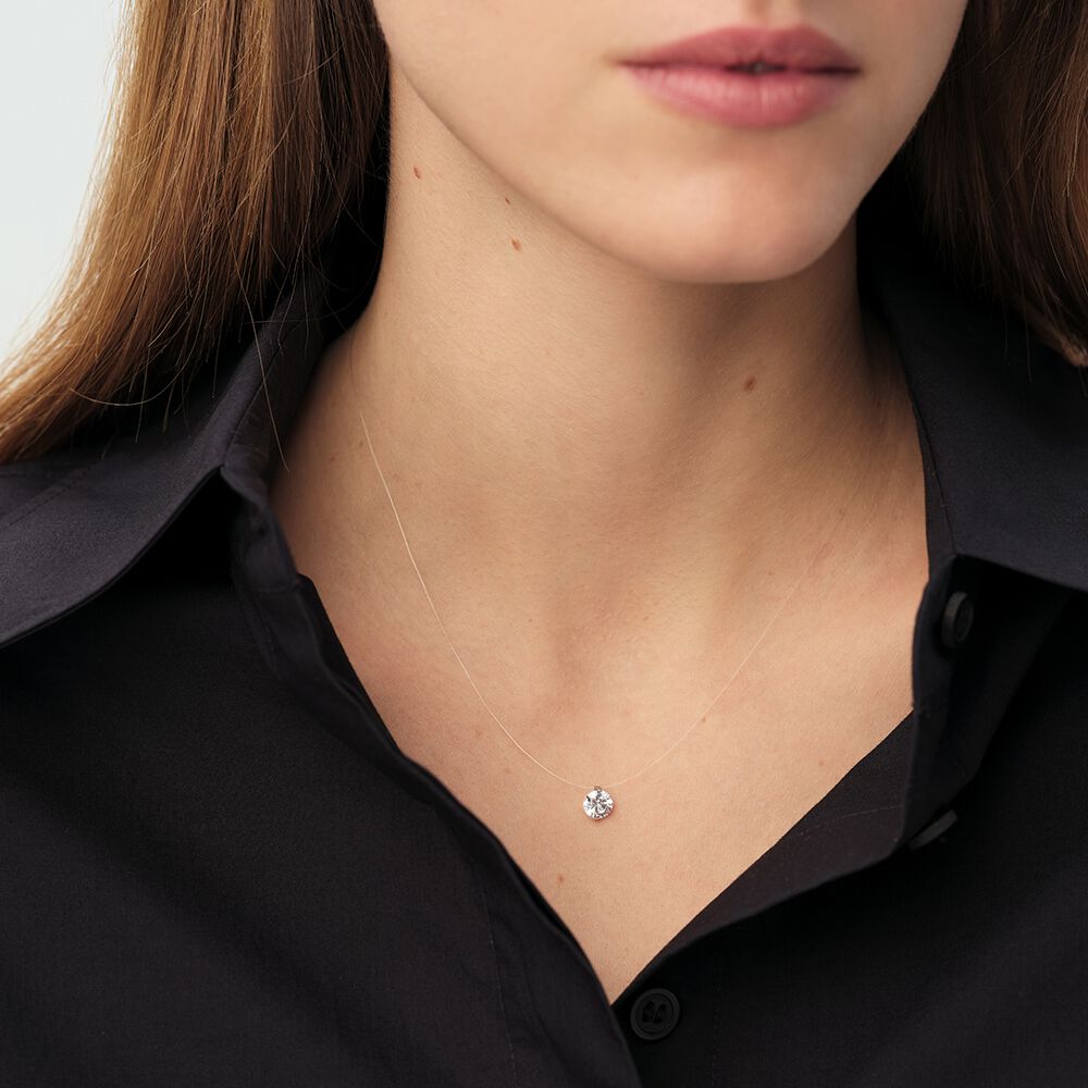 Collar corto FIL MAGIQUE - Cristal / Plateado - Collar corto  | Agatha