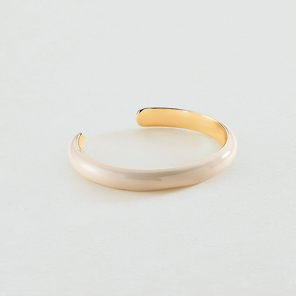 Pulsera r&iacute;gida LEO - Blanco / Oro - Pulsera r&iacute;gida  | Agatha