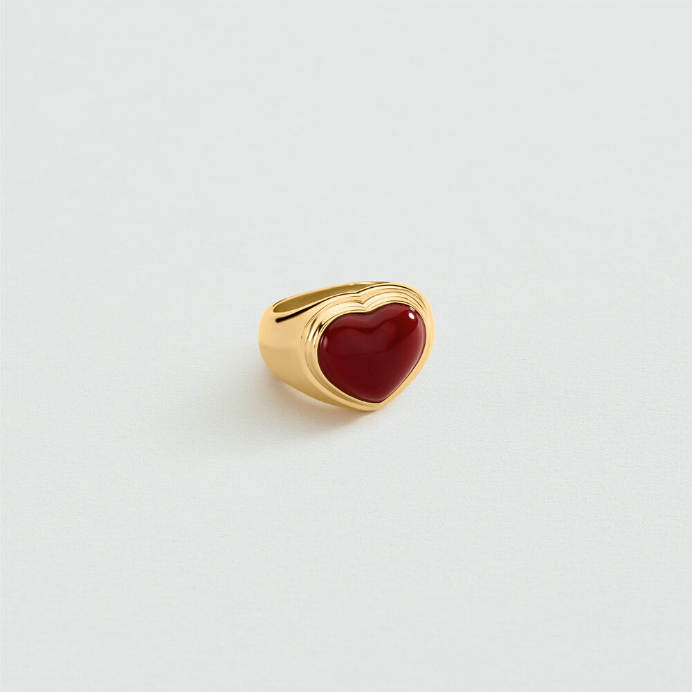 Anillo ancho SACR&Eacute; C&OElig;UR - Rojo / Oro - Anillo ancho  | Agatha