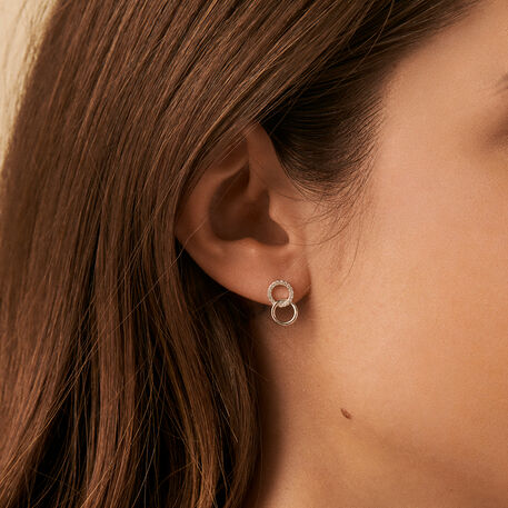 Pendientes cortos RONDOU - Cristal / Plateado - Pendientes  | Agatha