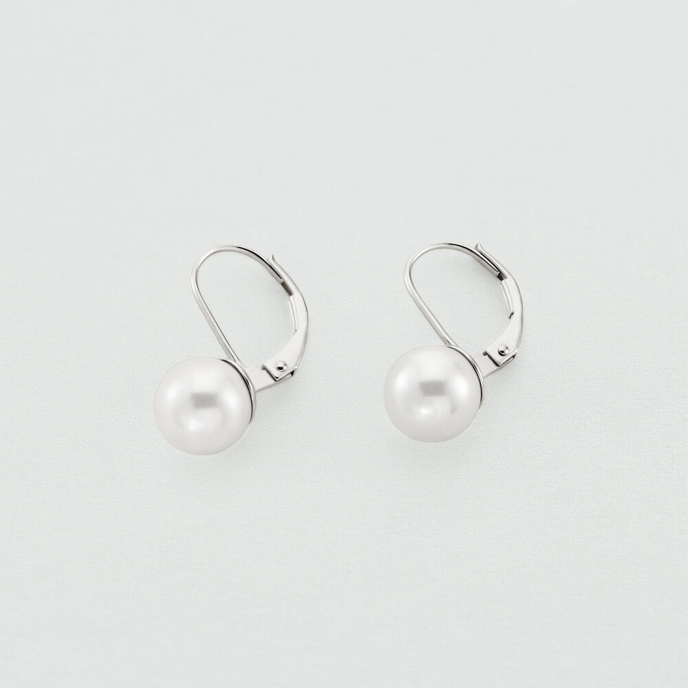 Pendientes largos PEARLY - Perla / Plata - Pendientes largos  | Agatha