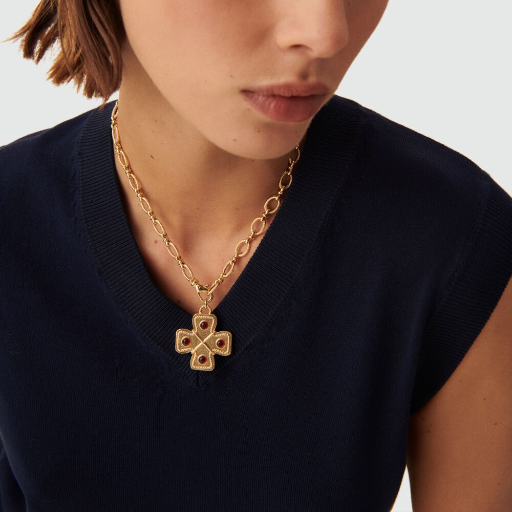 Collar corto N-13 - Rojo / Oro - Collar corto  | Agatha