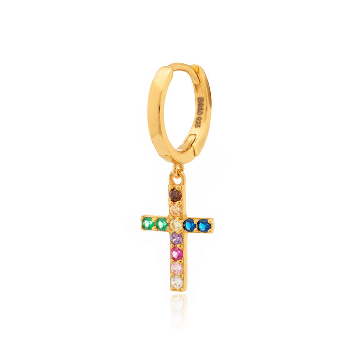 Piercing mini CROSS - Multicolor / Oro - Piercings  | Agatha