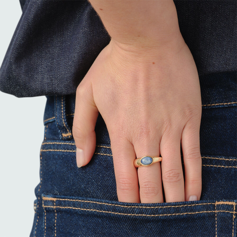 Anillo fino LA RIVIERA - Azul / Oro - Anillos  | Agatha