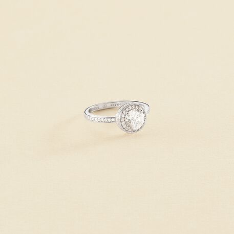 Anillo fino IMPERIAL - Cristal / Plateado - Anillos  | Agatha