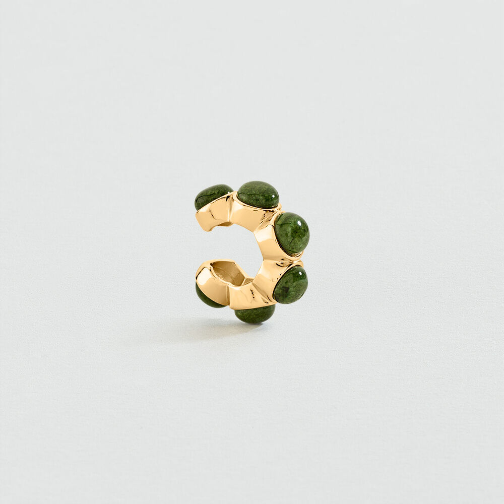 Ear cuff PIEDRA BATIGNOLLES - Verde / Dorado - Piercings  | Agatha