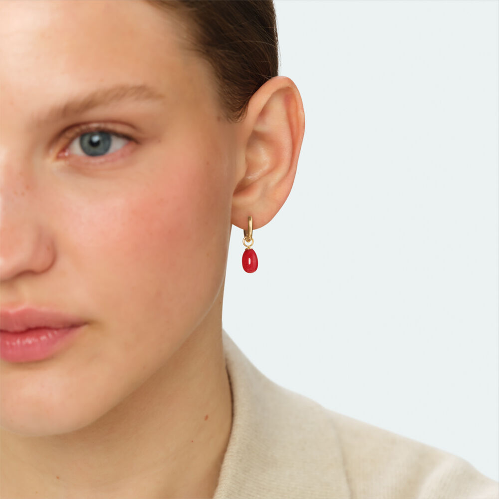 Colgante PIEDRA NATURAL - Rojo / Oro - Joyas  | Agatha