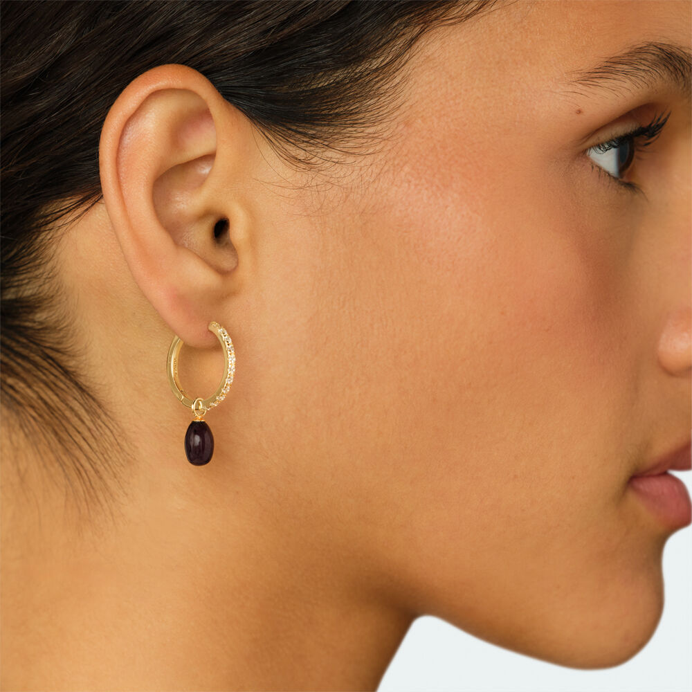 Colgante PIEDRA NATURAL - Bordeos / Dorado - Joyas  | Agatha