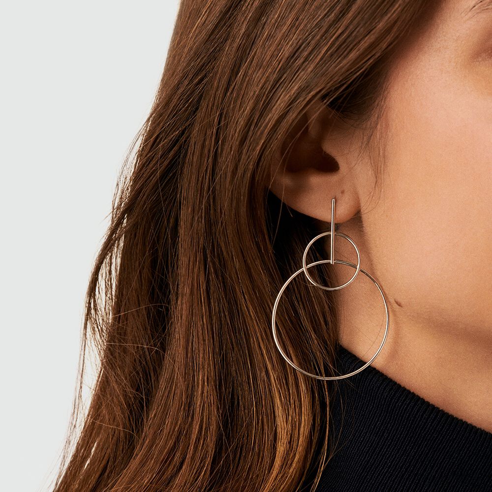 Pendientes largos CASSINI - Plata - Pendientes circulares  | Agatha