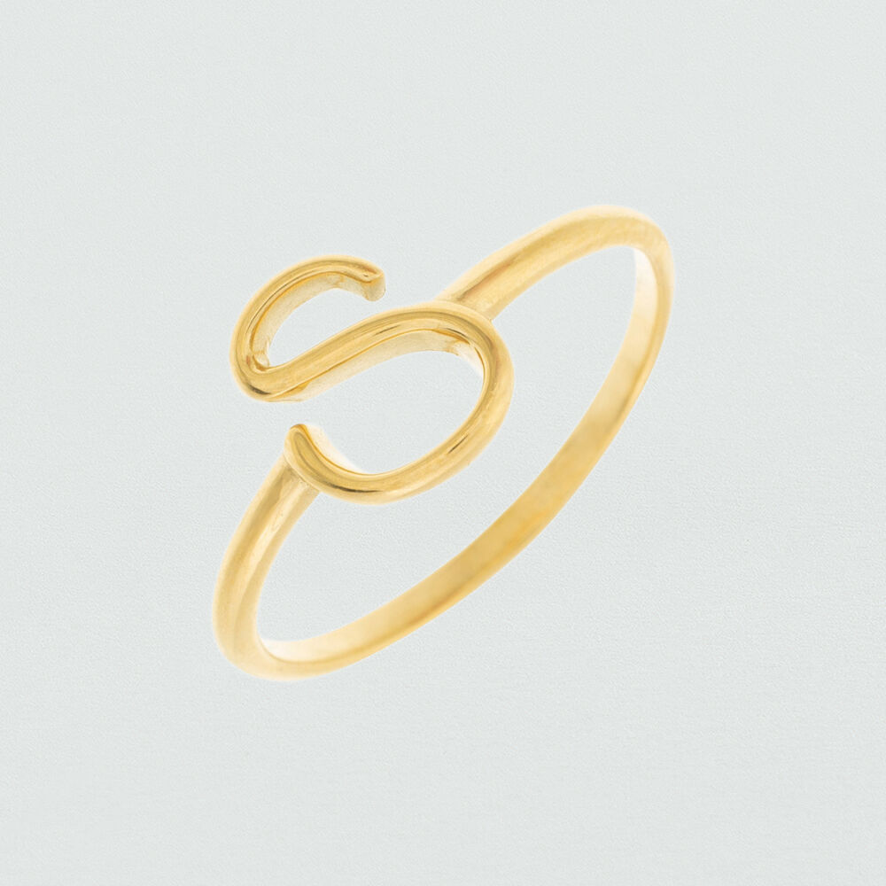 Anillo fino LETTRE S - Dorado - Anillos  | Agatha