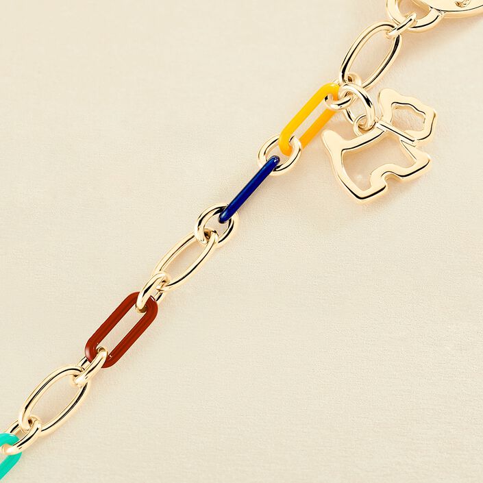 Pulsera de cadena CHIEN - Multicolor / Oro - Pulseras  | Agatha