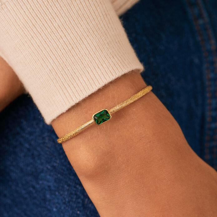 Pulsera rígida CLEOPATR - Verde / Dorado - Pulseras  | Agatha