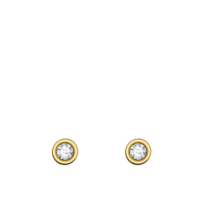Pendientes cortos BRILLANT - Cristal / Dorado - Pendientes  | Agatha