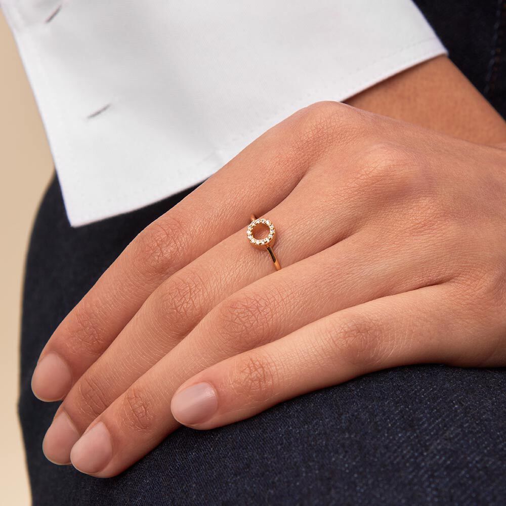 Anillo fino DISCO - Cristal / Dorado - Anillos  | Agatha