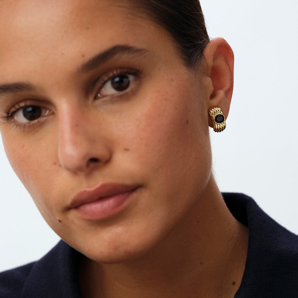 Pendientes largos HAUSSMANN - Marr&oacute;n / Dorado - Pendientes largos  | Agatha