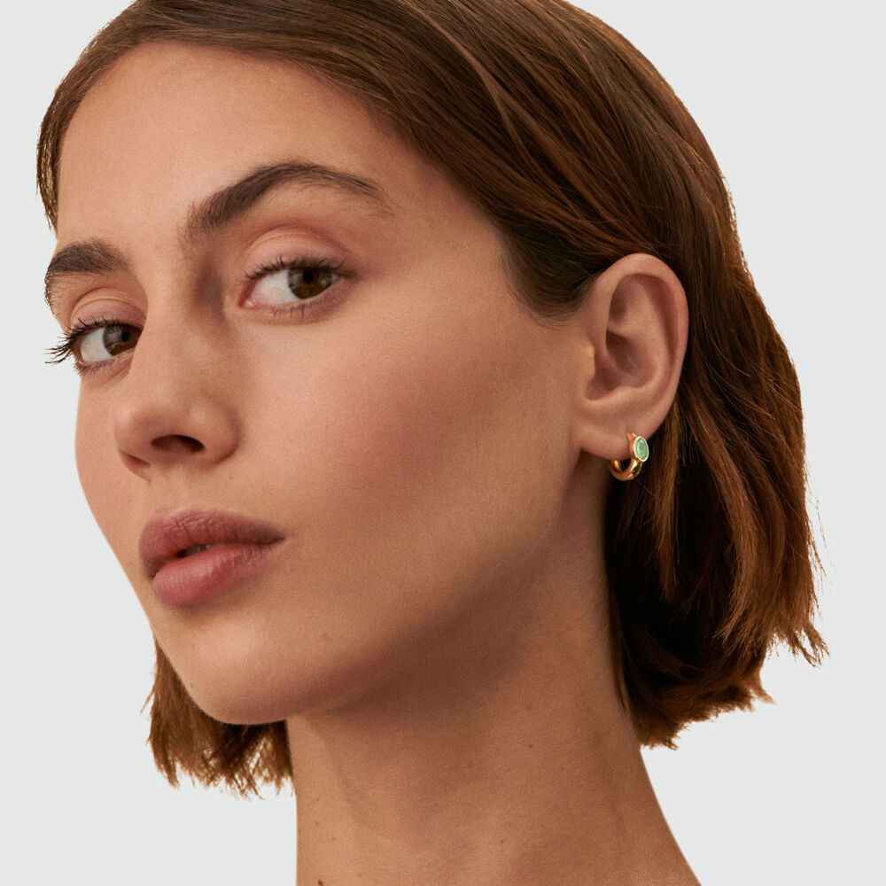 Piercing criolla LEIA - Verde / Dorado - Piercings  | Agatha