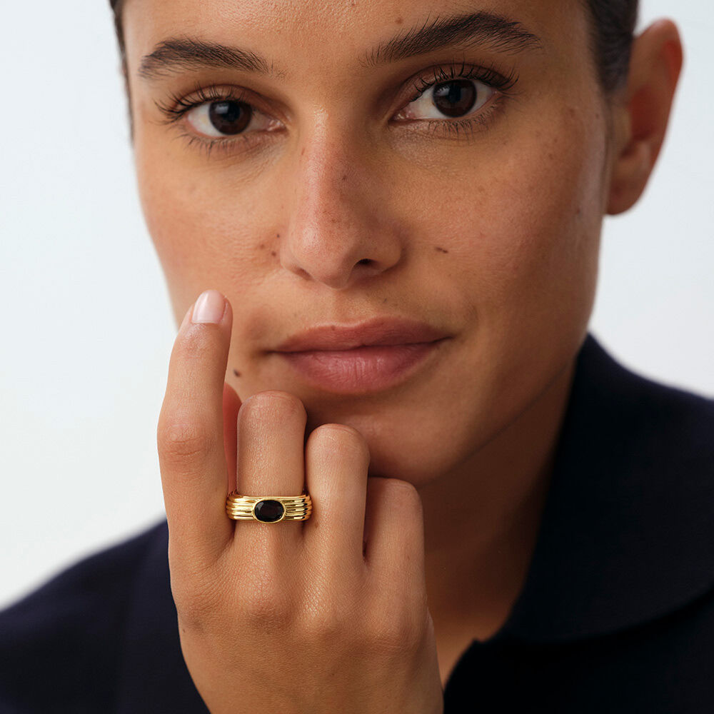 Anillo fino HAUSSMANN - Marrón / Dorado - Anillos  | Agatha