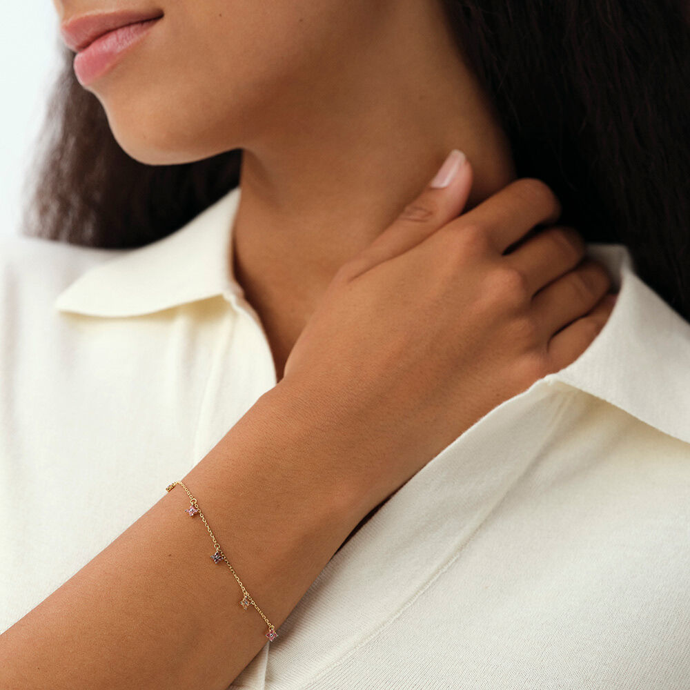 Pulsera de cadena BELOVED - Rosa / Oro - Pulsera de cadena  | Agatha