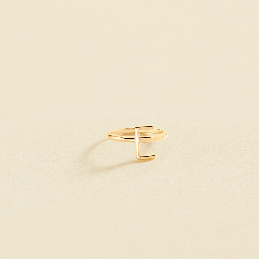 Anillo fino LETTRE E - Dorado - Anillos  | Agatha