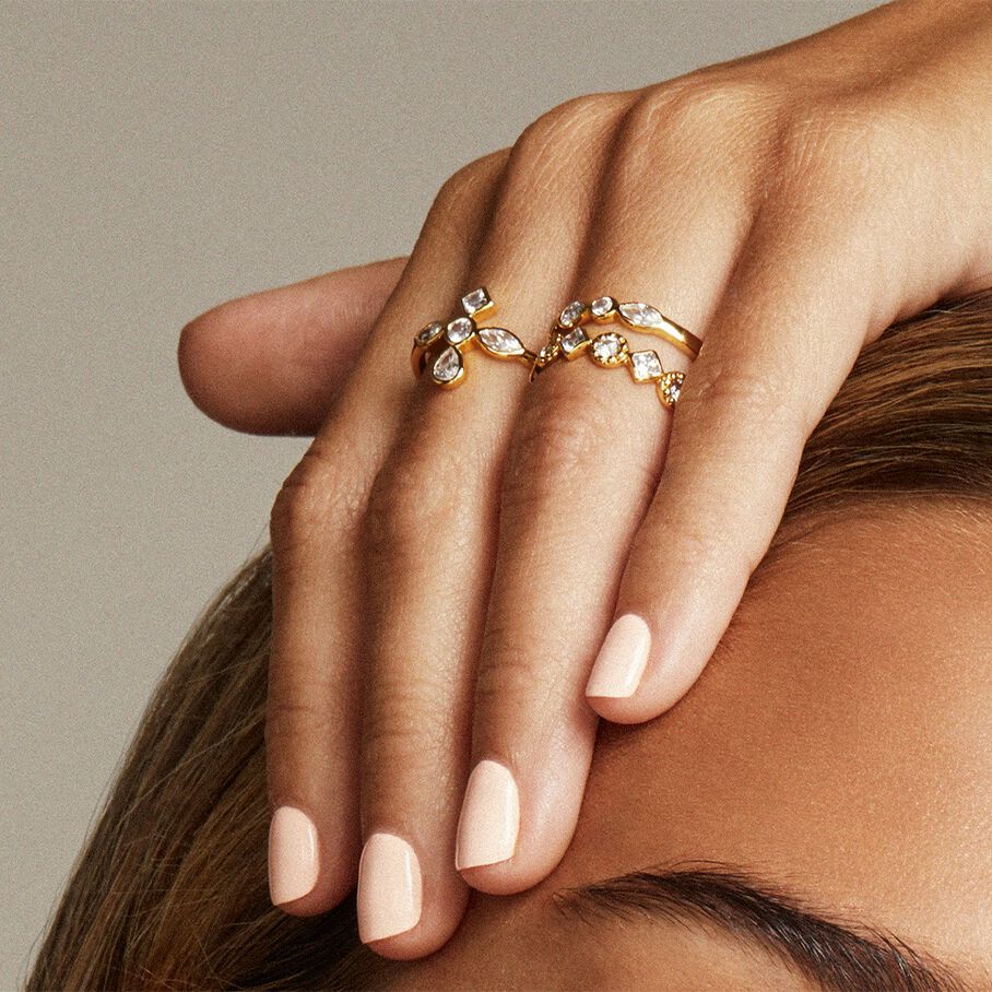 Anillo fino SIMETRIA - Cristal / Oro - Anillos  | Agatha